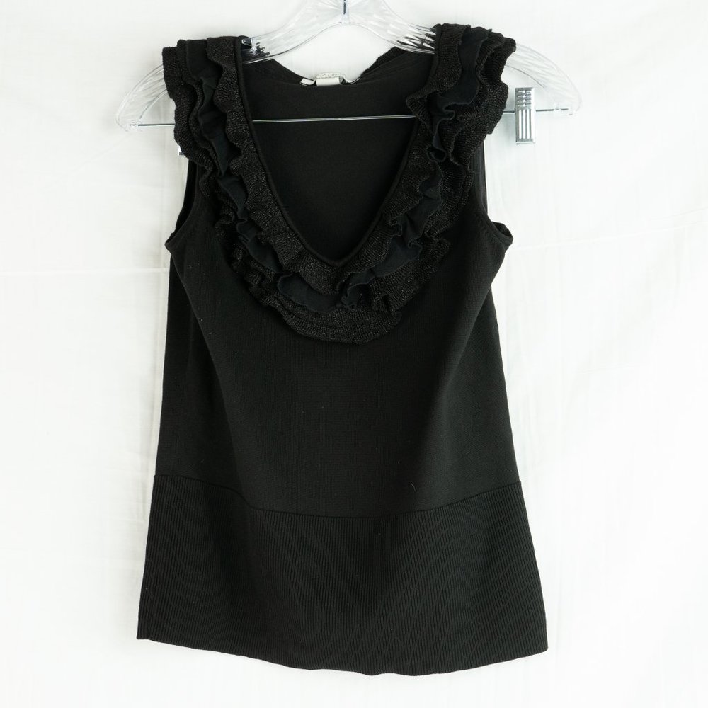 White House Black Market Black Top M Sleeveless Blouse